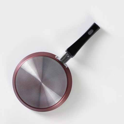 Сковорода блинная «Хит», d=18 см, пластиковая ручка, антипригарное покрытие, алюминий, бордовая