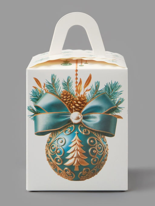 Цена за 5 шт. Складная коробка под один капкейк «Новый год: Снежные шары», 9×9×11 см