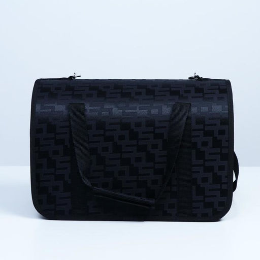 Сумка - переноска для животных Люкс, ПВХ, жаккард, 40 х 25 х 26, чёрная - Пижон фото 2