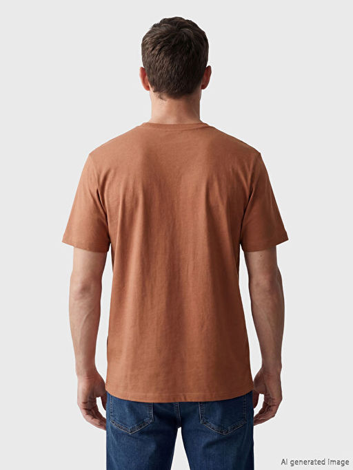 Bisiklet Yaka Bask?l? Erkek Ti??rt