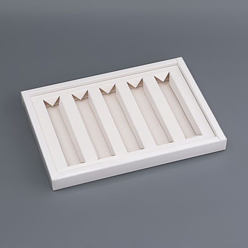 Коробка кондитерская складная для 5 мини - батончиков, белая, 27.5×20×2.3 см