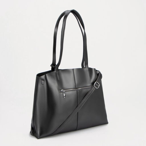 Сумка-тоут на молнии, наружный карман, цвет графит - Simaland фото 2