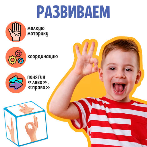 Цена за 2 шт. Развивающий набор «Жестовые кубики»
