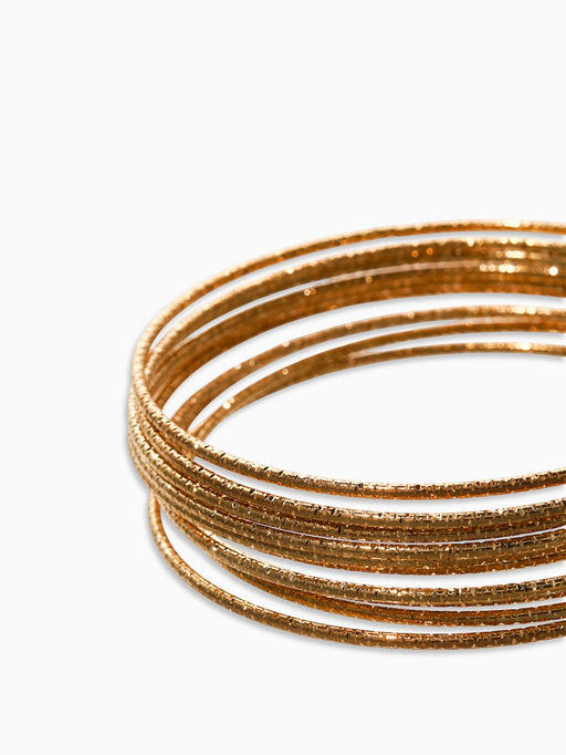 Браслет металл «Каркас» тонкая нить, набор 10 штук, цвет золото, 6.5 см