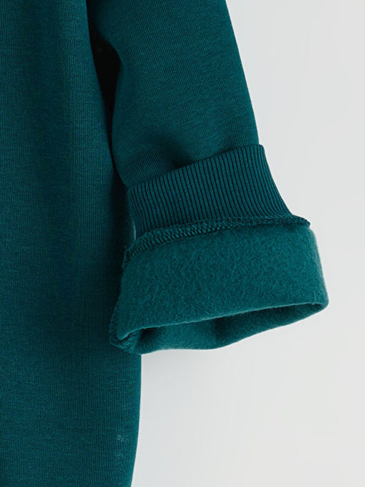 Bask?l? Erkek ?ocuk Kal?n Sweatshirt