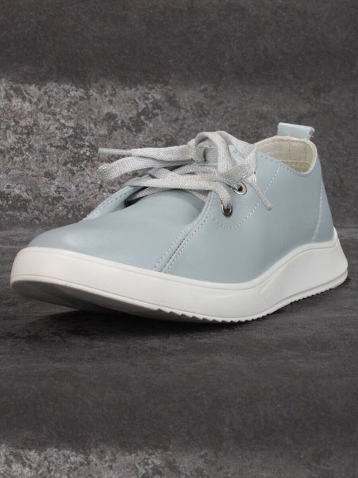 03-PDD90-4 GRAY/BLUE Полуботинки женские (натуральная кожа) - No name фото 5