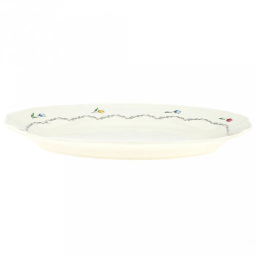 Ласковый май Блюдо фарфоровое 32,5х21,7х3,5см, 550мл, овальное, с деколью, рельефный декор, волнистый край, кремовый (Китай) - Домашняя мода фото 2