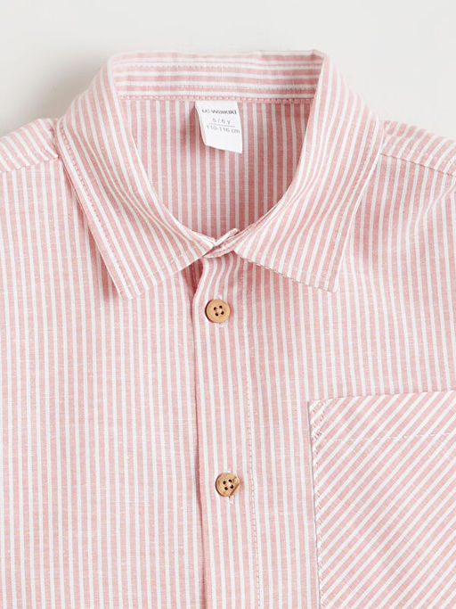 ?izgili Keten Kar???ml? Erkek ?ocuk G?mlek