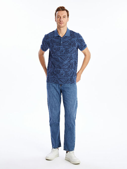 Polo Yaka K?sa Kollu Desenli Pike Erkek Ti??rt