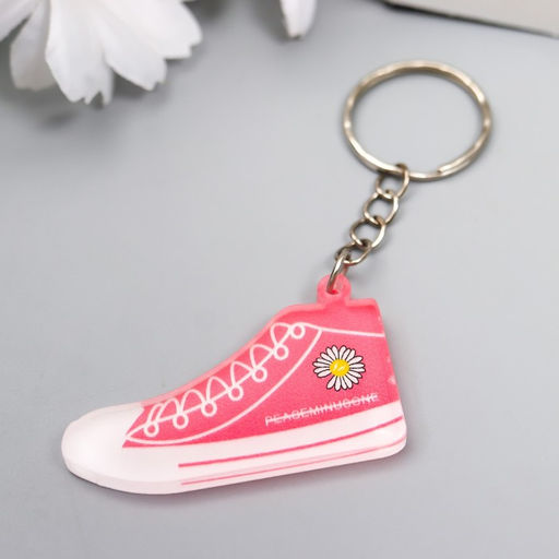 Цена за 12 шт. Брелок акрил Цветной кед с ромашкой МИКС 2,5х4,5 см - Simaland фото 3