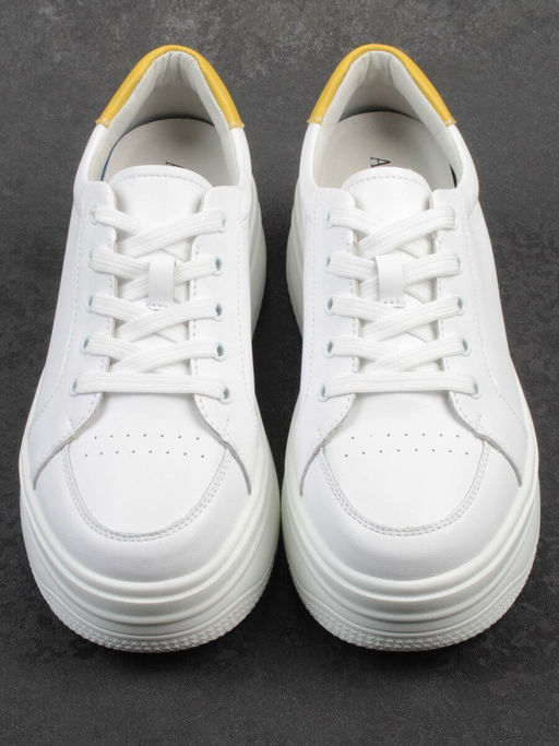 03-YC457-2 WHITE Кроссовки женские (натуральная кожа) - Фабричный китай фото 12