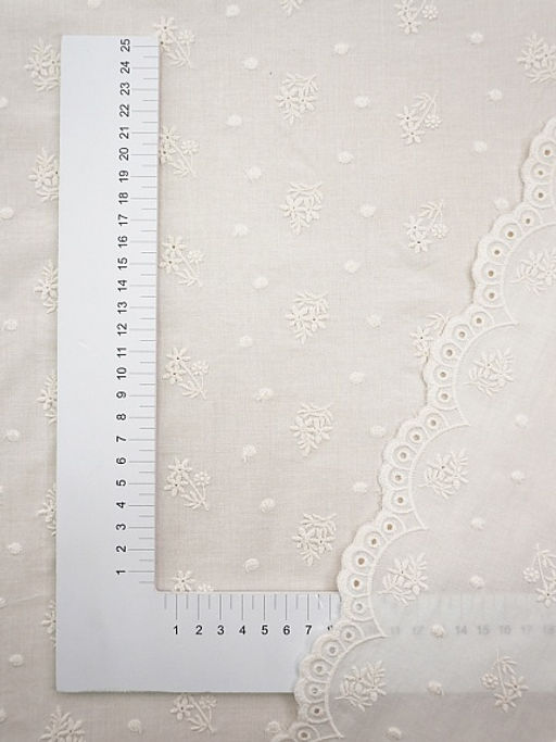 Шитье Аврора (фестоны с 2х сторон) цв.кремовый, ш.1.35м, хлопок-100%, батист, 80гр/м.кв - Купава фото 3