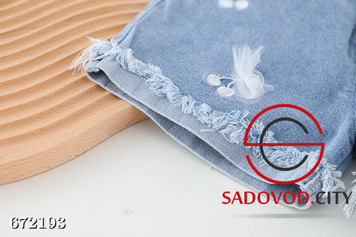 Летний костюм двойка для девочки с джинсовыми шортами