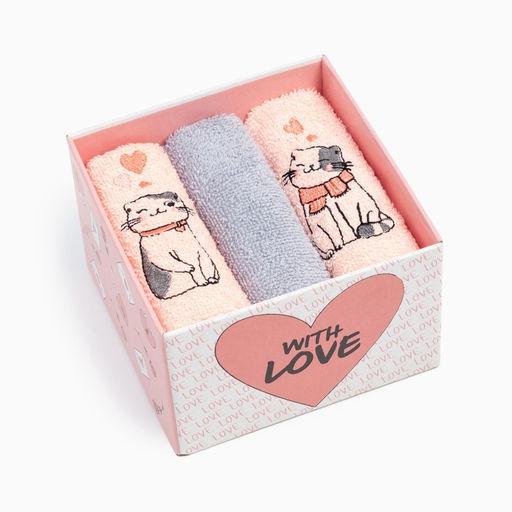 Салфетки махровые Этель. Котики 30?30 см - 3 шт., хлопок 100%  фото 3