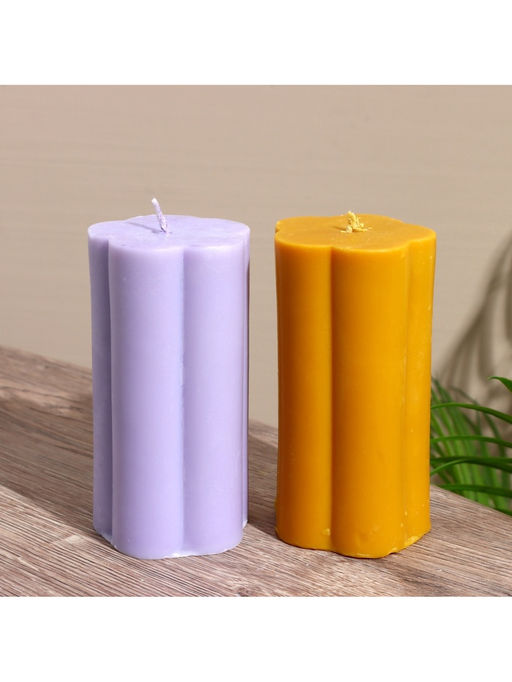 Свеча "Цветок" 6х6х12 см, соевый воск МИКС