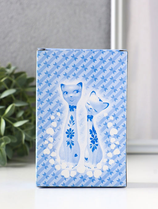 Набор фигурок 2 шт. керамика «Love - коты», 11 см, черный