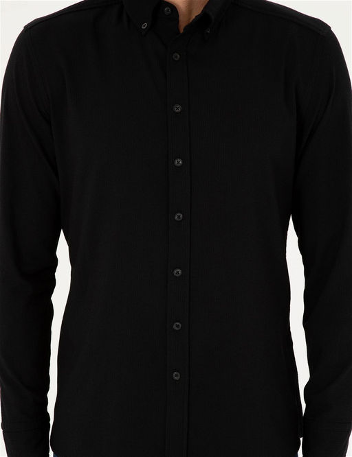 Siyah Slim Fit Uzun Kollu G_mlek - Pierre cardin фото 6