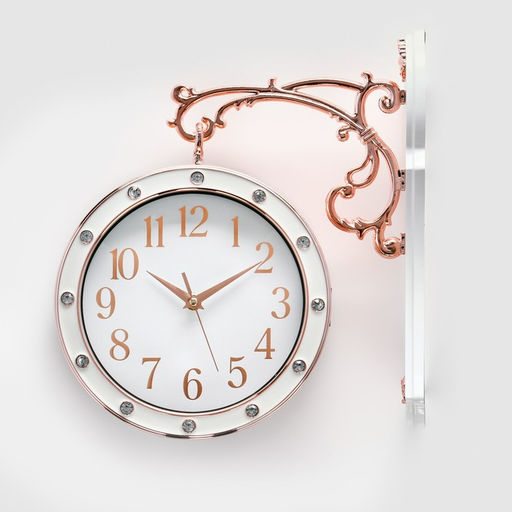 Часы настенные двусторонние, на подвесе, плавный ход, 36×32 см, d=25 см, циферблат 19 см