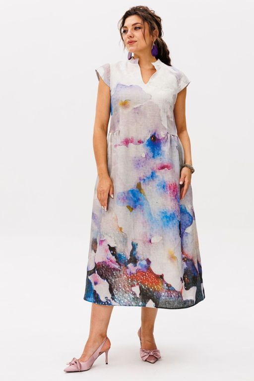 Платье ANELLI 1424.1 анютины глазки  фото 7