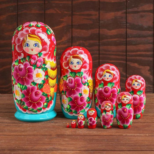 Матрёшка 10 в 1, расписная большая, МИКС