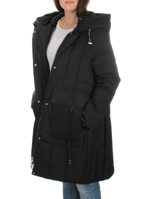 22-110 BLACK Куртка зимняя облегченная женская (150 гр. холлофайбер) - Фабричный китай фото 9