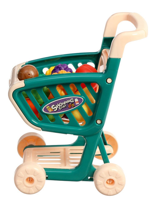Продуктовая тележка «Магазинчик», с овощами и фруктами, 15 предметов