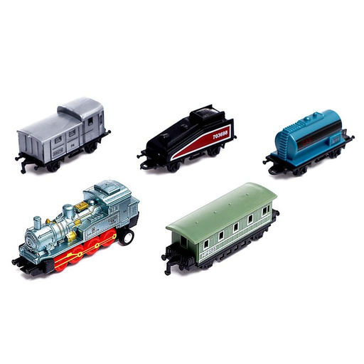 Поезд металлический Классика, с 4 вагонами, инерция, МИКС, в пакете - Simaland фото 5