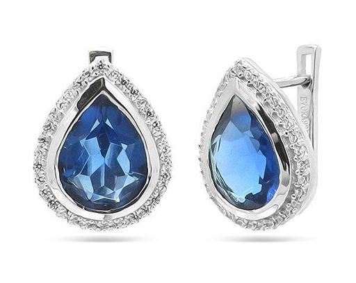 Серьги из серебра танзанит выращ., Рэйманд