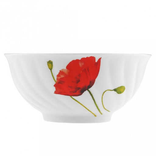 Салатник фарфоровый "Алый мак" 400мл, д13см, h6см, форма "Голубая роза" (Россия)