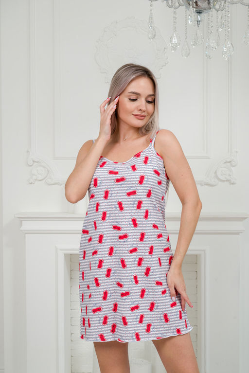 Ночная сорочка из кулирки Оливия красный морфей - Амадэль фото 15