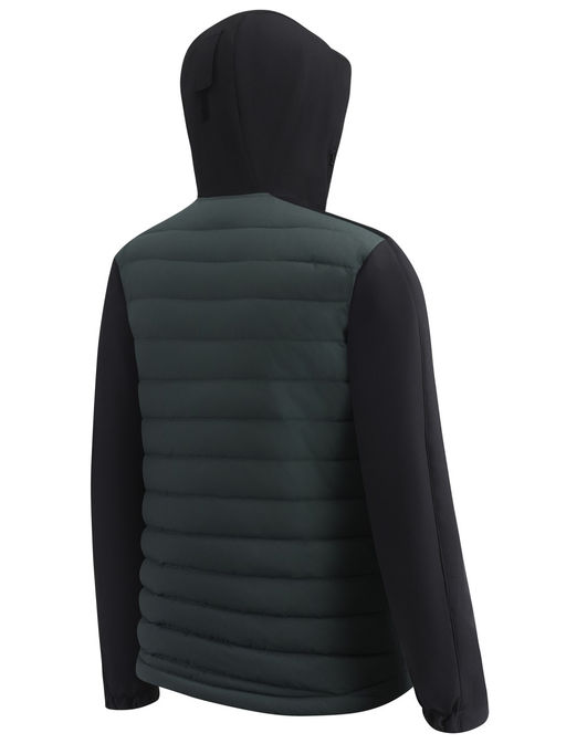 Куртка мужская гибридная стёганая с капюшоном с графеновой подкладкой цвета хаки 9627_1Kh