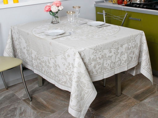 Скатерть 01с58 ЯК 170*240 "Овальная" цв. серый (беж)