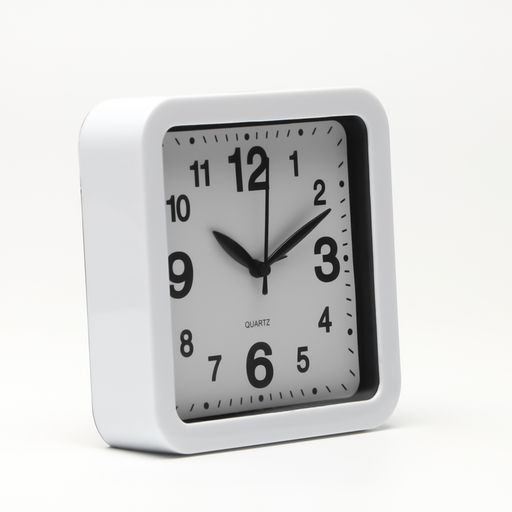 Часы - будильник настольные «Классика», с подвесом, дискретный ход, d=12.5 см, 15×15 см, АА