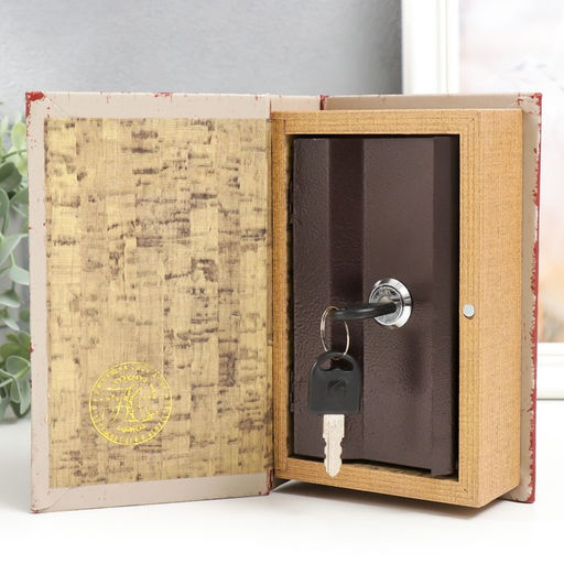 Шкатулка книга - сейф «Перо», дерево, искусственная кожа, 17×11×5 см