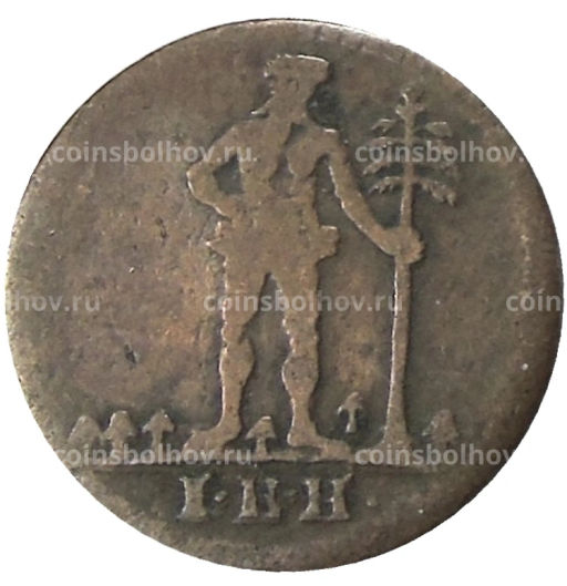 Монета 1 пфенниг 1755 года Германские государства Брауншвейг  Вонфельбюттель