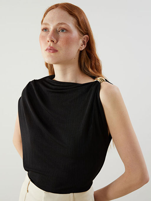 D?k?ml? Yaka Kad?n Bluz