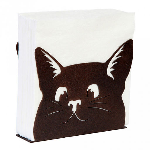 Салфетница металлическая Котофей 12х13,1х9,5см, шоколадный (Россия)