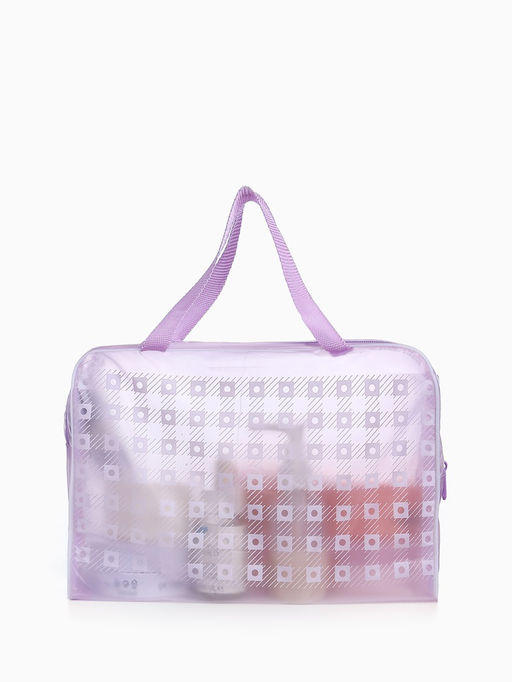 Цена за 2 шт. Косметичка - сумка на молнии, с ручками, для бассейна, с рисунком, фиолетовая