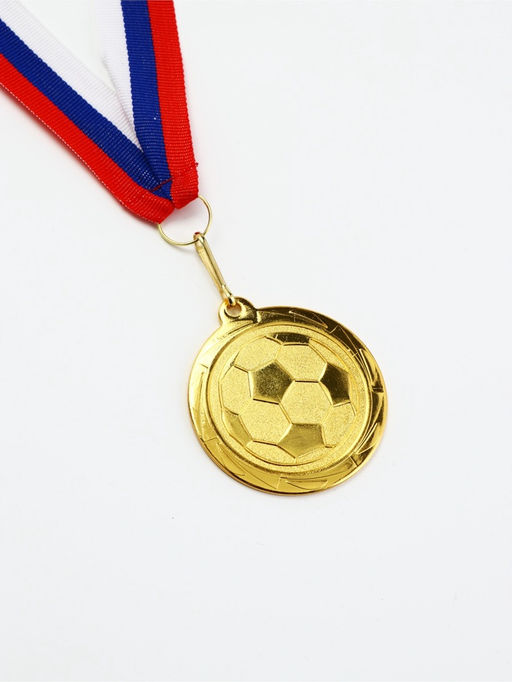 Медаль тематическая 199 "Футбол", зол, 5 см. С лентой