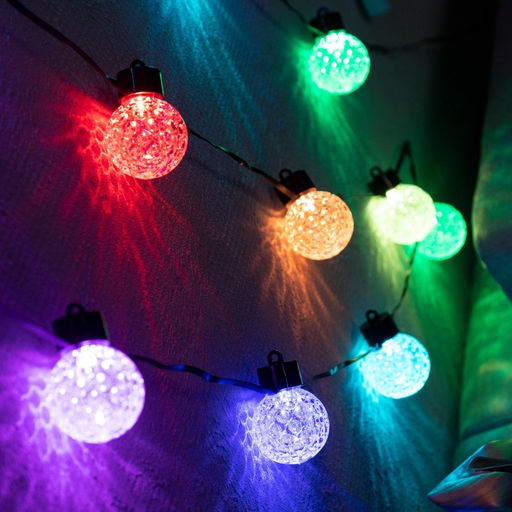 Умная гирлянда Нить 6 м с насадками Пузырьки, IP20, тёмная нить, 20 LED, свечение RGB, USB - Luazon lighting фото 2