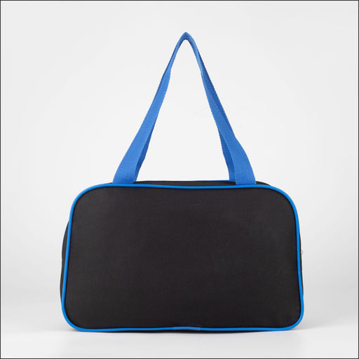 Сумка для обуви на молнии TEXTURA, наружный карман, цвет чёрный/синий