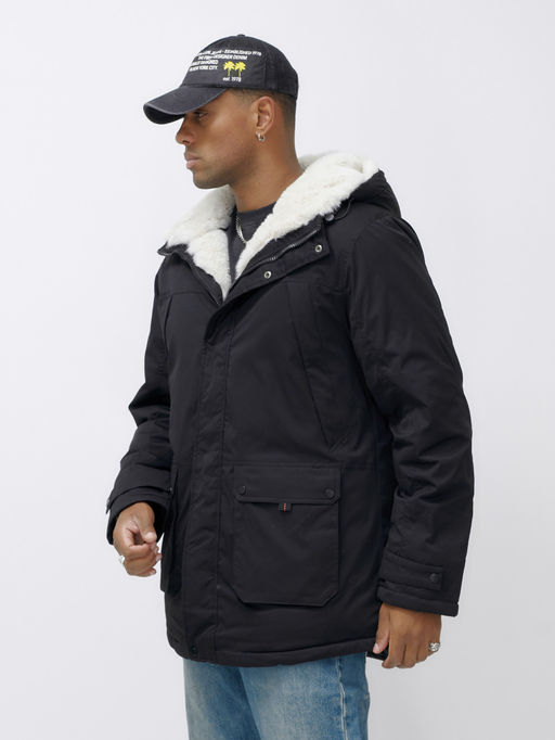 Парка мужская зимняя удлиненная с мехом хаки цвета 8753Ch - Mtforce фото 3