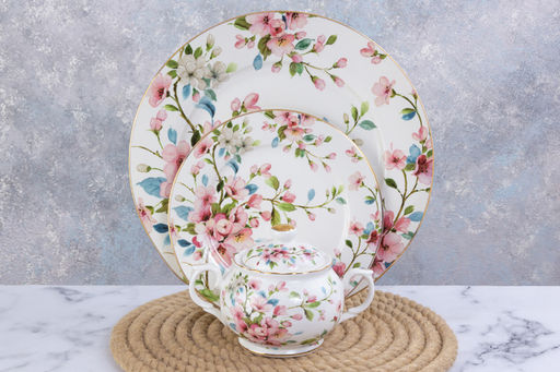 Набор тарелок 2 пр. 26*26*2 см Яблоневый цвет на белом NEW BONE CHINA - Elan gallery фото 9