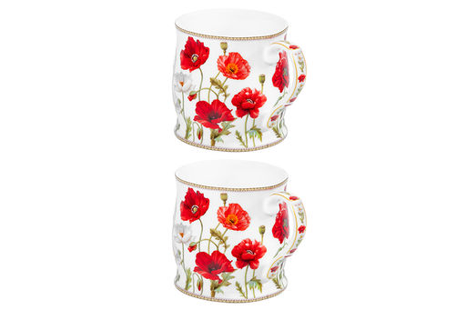 Набор 2 кружек 300 мл 11,5*8,5*8,5 см Маки NEW BONE CHINA - Elan gallery фото 5