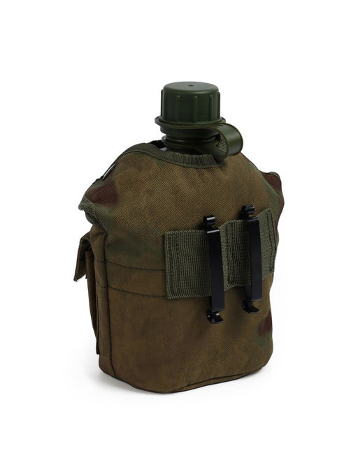 Фляжка армейская походная Adventure, 1 л, для воды, с котелком, пластик, зелёная, чехла, мох - Simaland фото 3