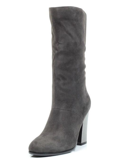 YF189-012M DARK GREY Полусапоги зимние женские (натуральная замша, натуральный мех (еврозима))