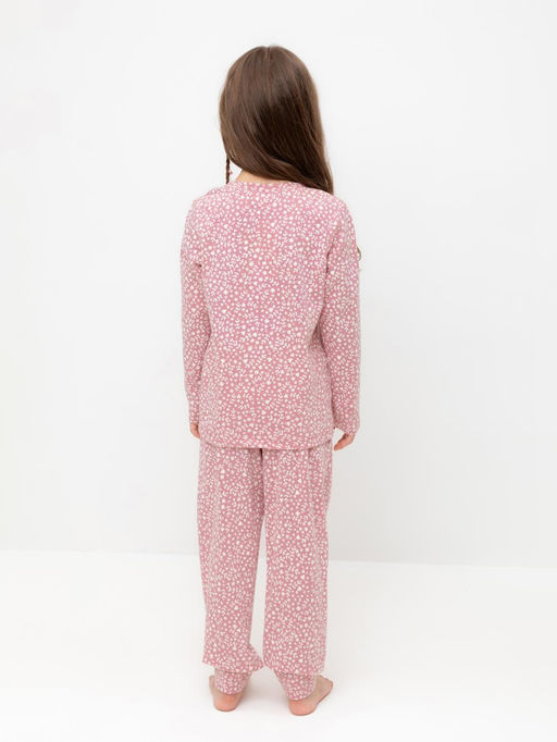 К 1561/розовый зефир,цветочный узор пижама дет