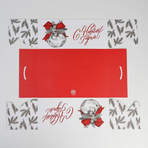 Цена за 5 шт. Коробка для капкейка «Новый год: серебро», 23×16×10 см