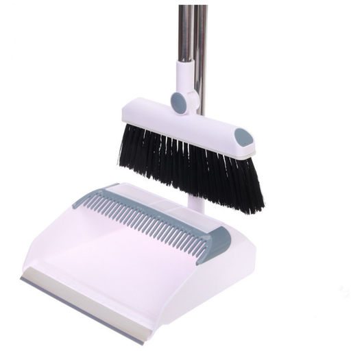 Набор для уборки, щетка для пола с совком "Профи" белый 8815