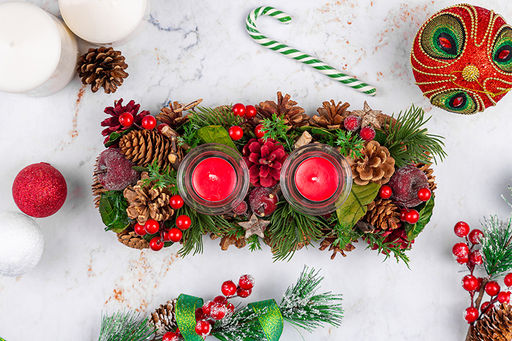 Новогоднее украшение подсвечник 30*14*8 см Тайна Рождества на 2 свечи прямоугольный - Elan gallery фото 6